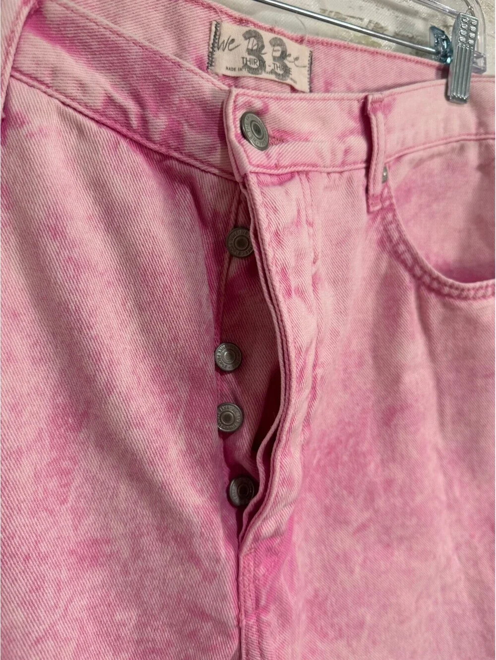 Free People We the Free Jeans Maggie Mid Rise Straight Leg Pink Women's Size 33